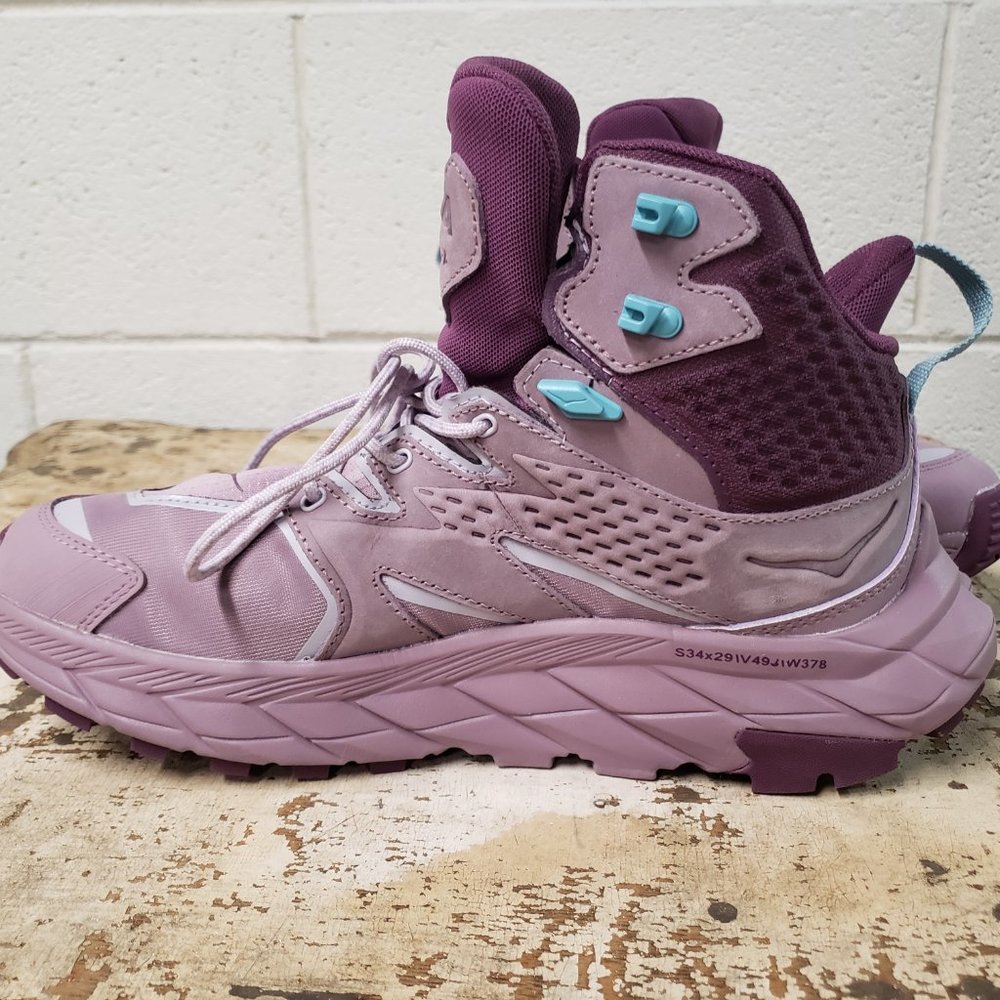 HOKA ONE ONE ANACAPA Boots ~Mid GORE-TEX~ Women’s 9.5 B ~ Elderberry ~ Sky Blue - Picture 6 of 8